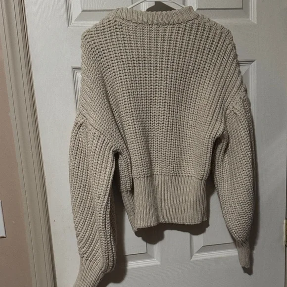 Zara Cream Knit Crew Neck Sweater - Picture 3 of 3